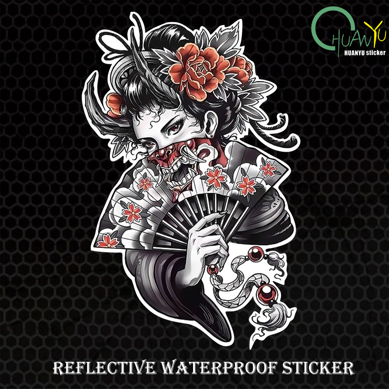 Motorcycle Gear Pattern - jdm Halloween geisha skull anime creative