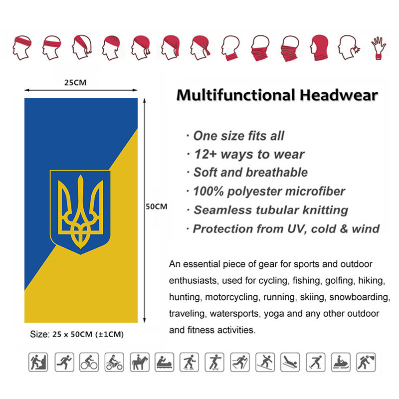 Ukraine Flag Pattern Bandana H - Motorcycle Gear Pattern incelemesi ve fiyatı