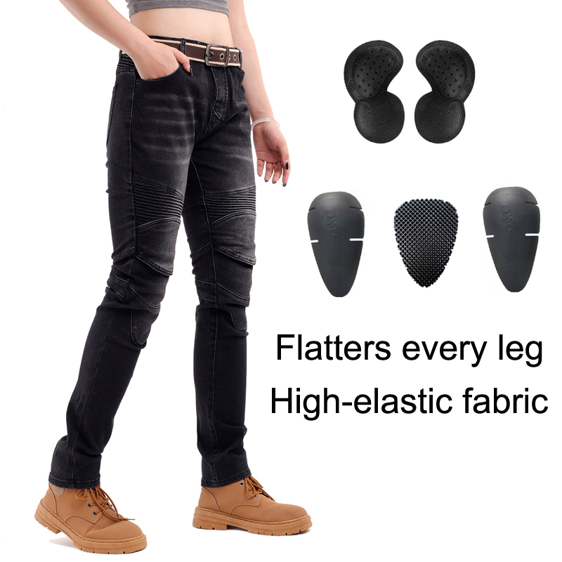 Womens Motorcycle Jeans Black  - Motorcycle Gear Women Pants incelemesi ve fiyatı