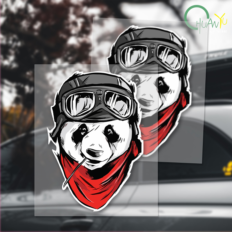 Panda bicycle cartoon car stic - Motorcycle Gear Pattern incelemesi ve fiyatı
