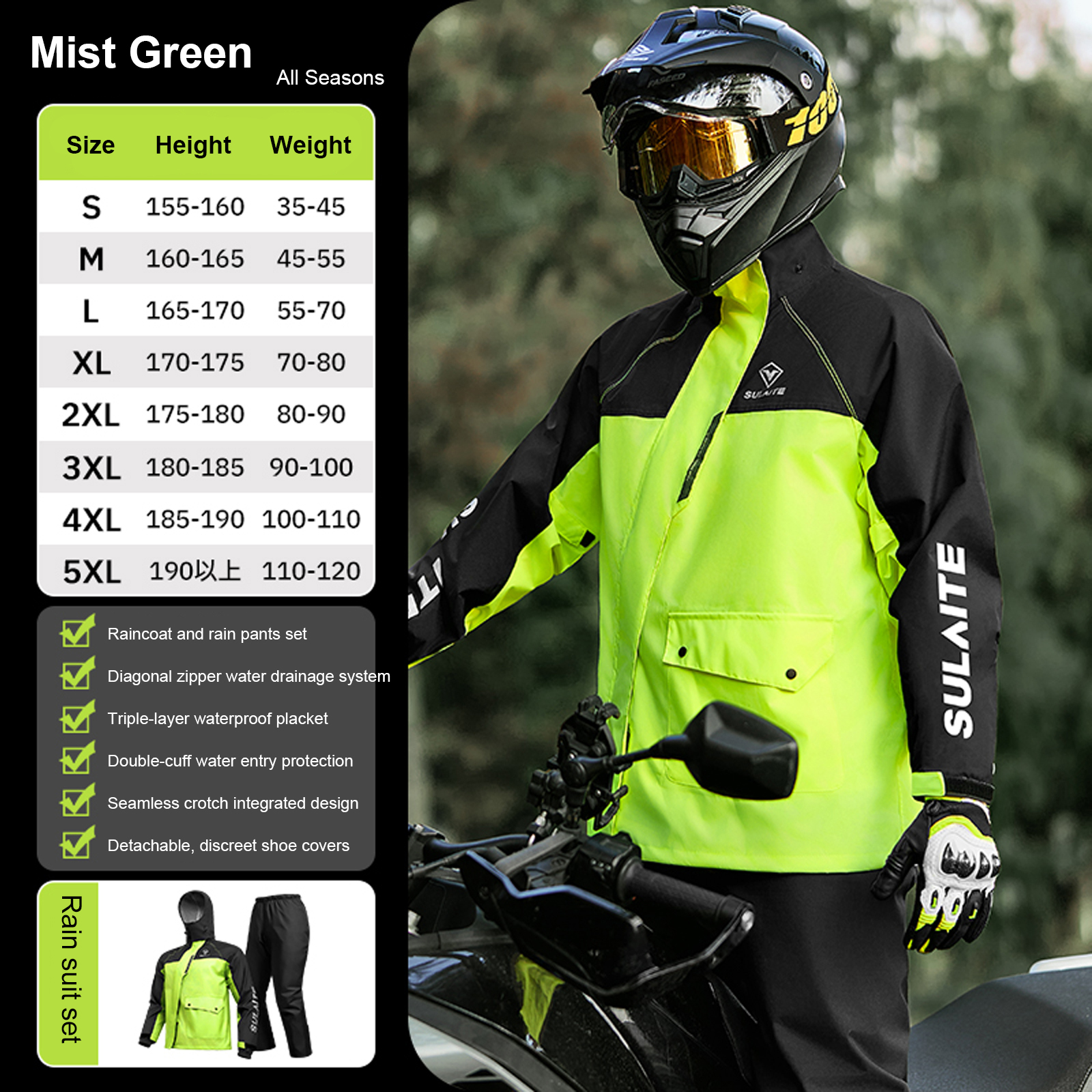 Motorcycle Rain Suit for Men & - Motorcycle Gear Rain incelemesi ve fiyatı