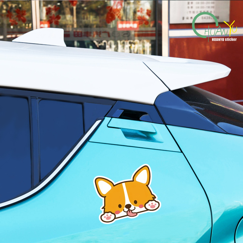 Car Cartoon Car Sticker Corgi  - Motorcycle Gear Rain incelemesi ve fiyatı